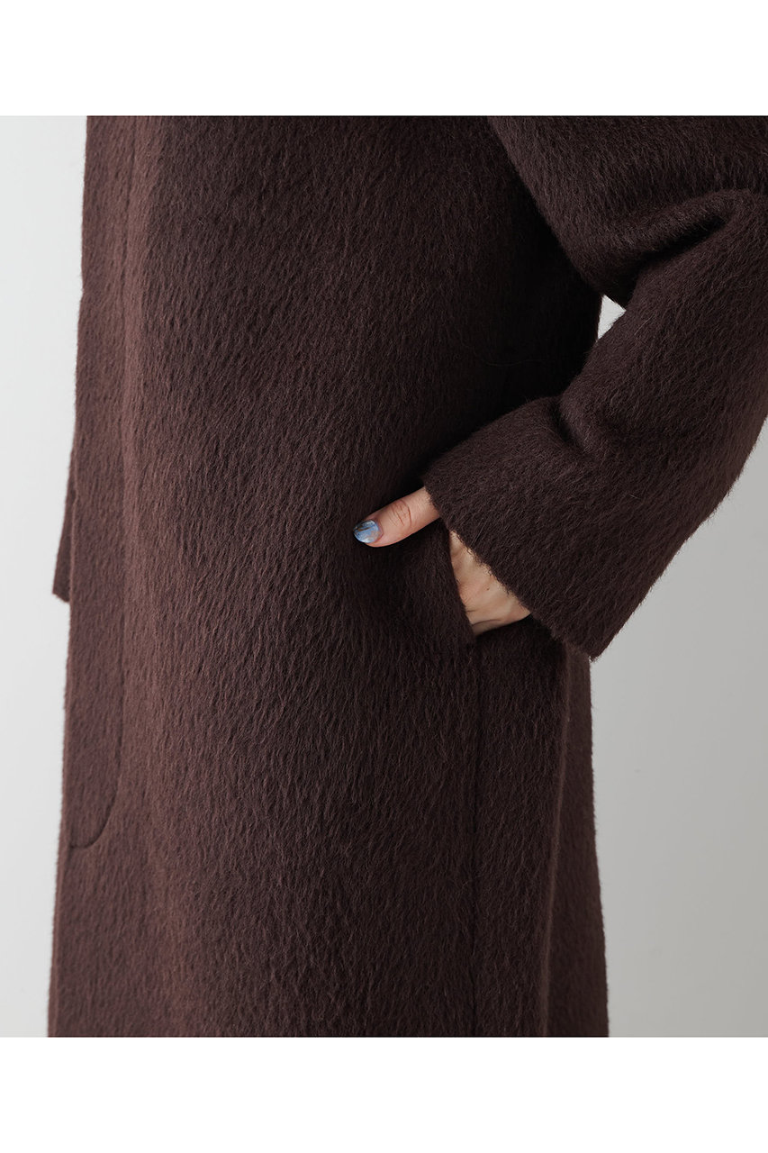 ebure スーリーアルパカ　アルパカ　シャギー　コート　ダークブラウン　38 ebure スーリーアルパカ アルパカ シャギー コート ダークブラウン 38