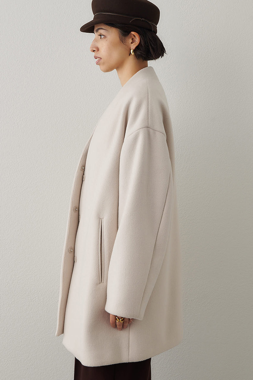 Whim Gazette(ウィム ガゼット)｜ダブルビーバーミドルコート/エクリュ