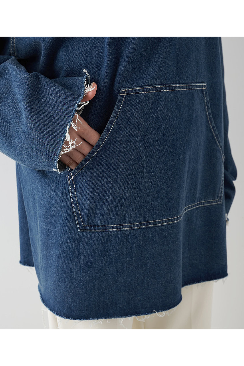 Whim Gazette(ウィム ガゼット)｜デニムフーディー/ブルー の通販