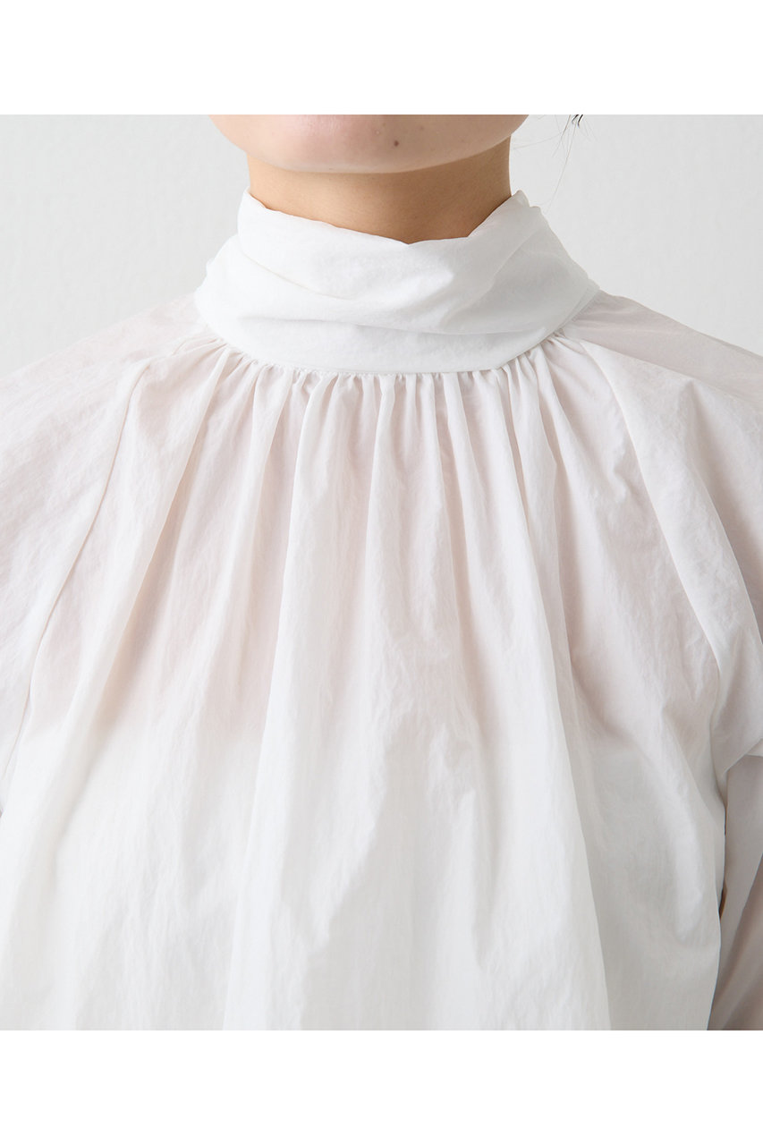 Whim Gazette(ウィム ガゼット)｜ギャザーボウタイブラウス/ホワイト