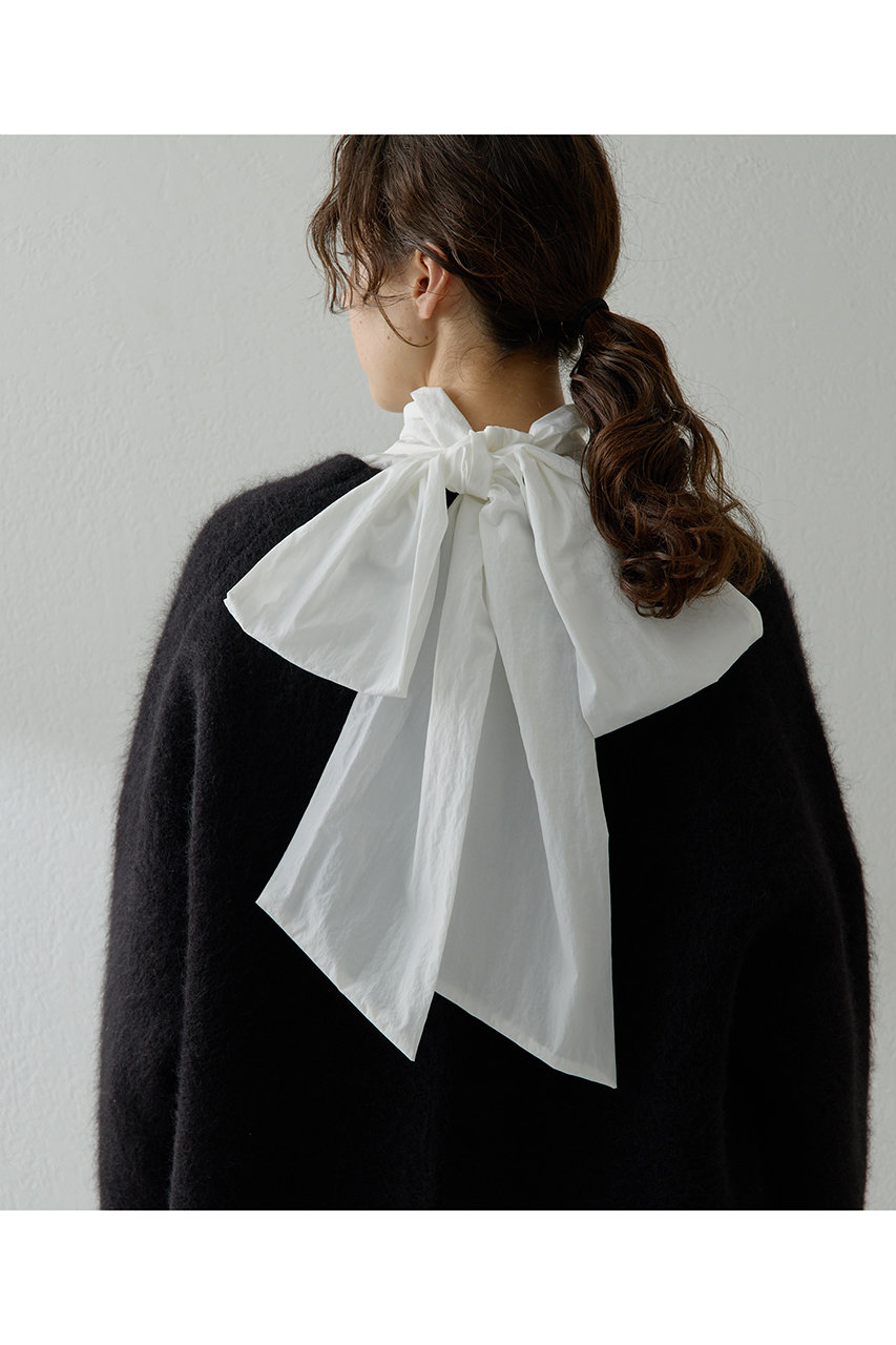 Whim Gazette(ウィム ガゼット)｜ギャザーボウタイブラウス/ホワイト