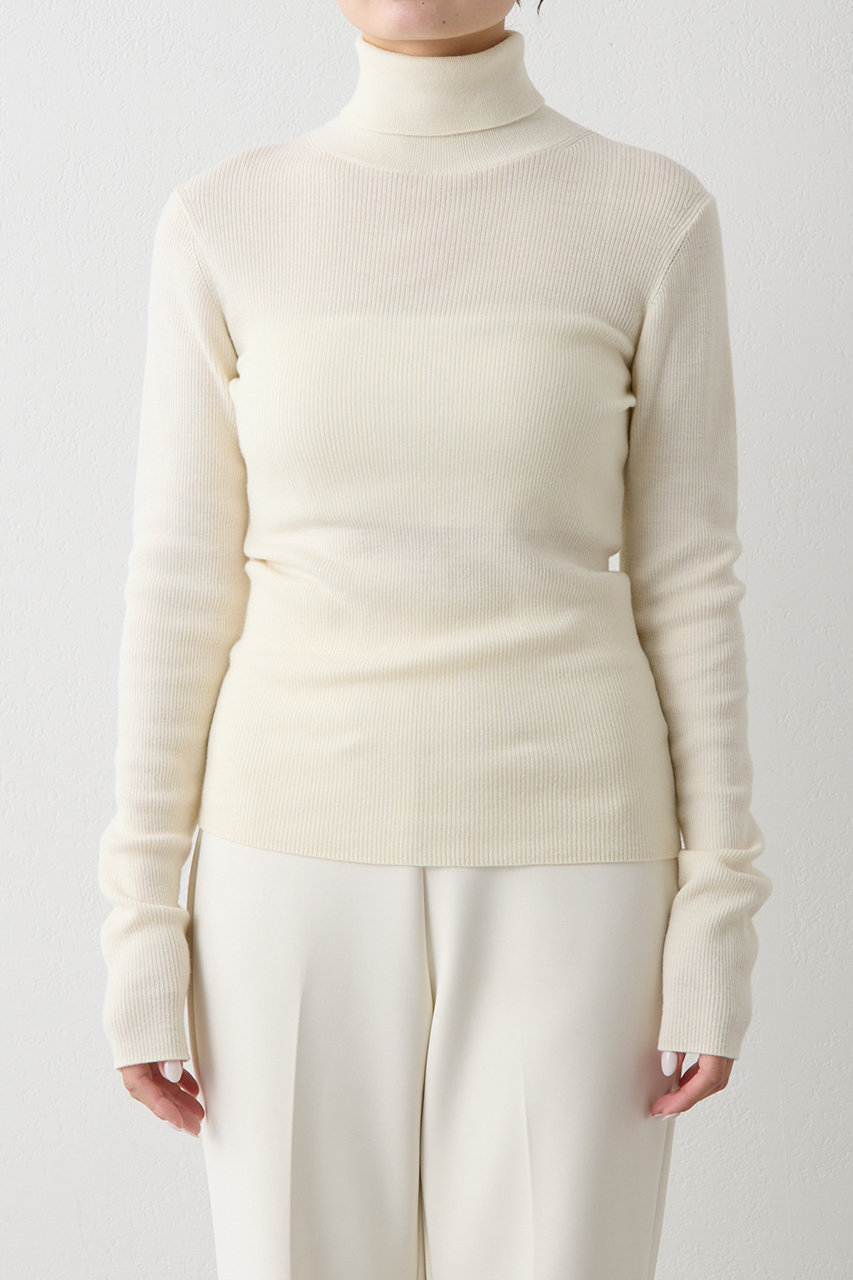 ウィムガゼット ウールタートルニット オフホワイト Whim Gazette(ウィム ガゼット)｜ソフトRIBタートル/オフホワイト の