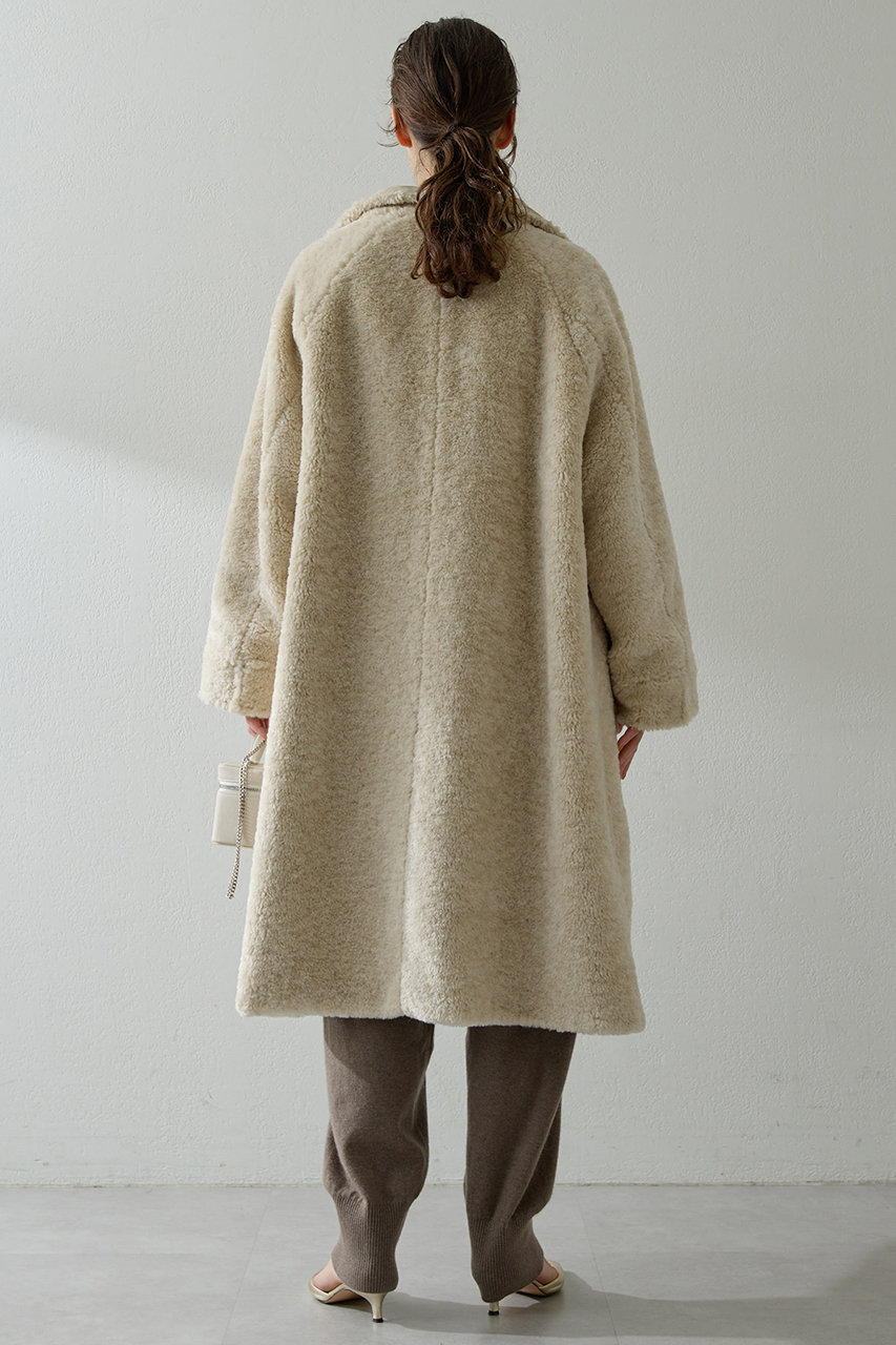 Whim Gazette(ウィム ガゼット)｜リバーシブルボアコート/ベージュ の