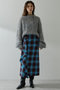 チェックフリンジスカート ウィム ガゼット/Whim Gazette ブルー