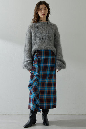 ウィム ガゼット/Whim Gazetteのチェックフリンジスカート(110700/110703)