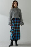 チェックフリンジスカート
