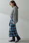 チェックフリンジスカート ウィム ガゼット/Whim Gazette