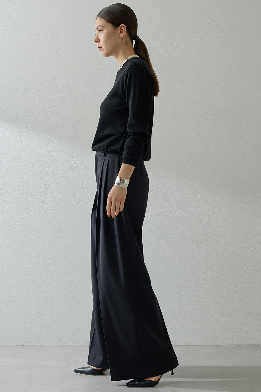 Whim Gazette(ウィム ガゼット)｜ワイドタックパンツ/ブラック の通販