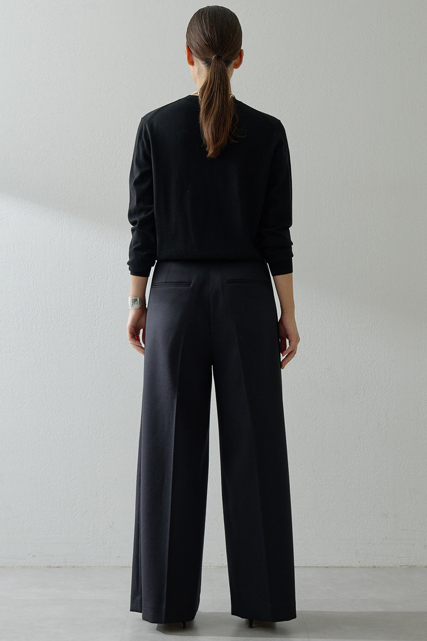 Whim Gazette(ウィム ガゼット)｜ワイドタックパンツ/ブラック の通販