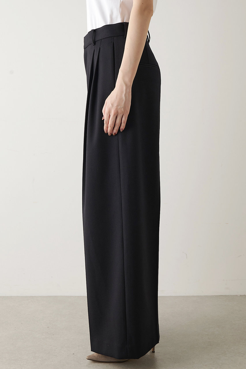 Whim Gazette(ウィム ガゼット)｜ワイドタックパンツ/ブラック の通販