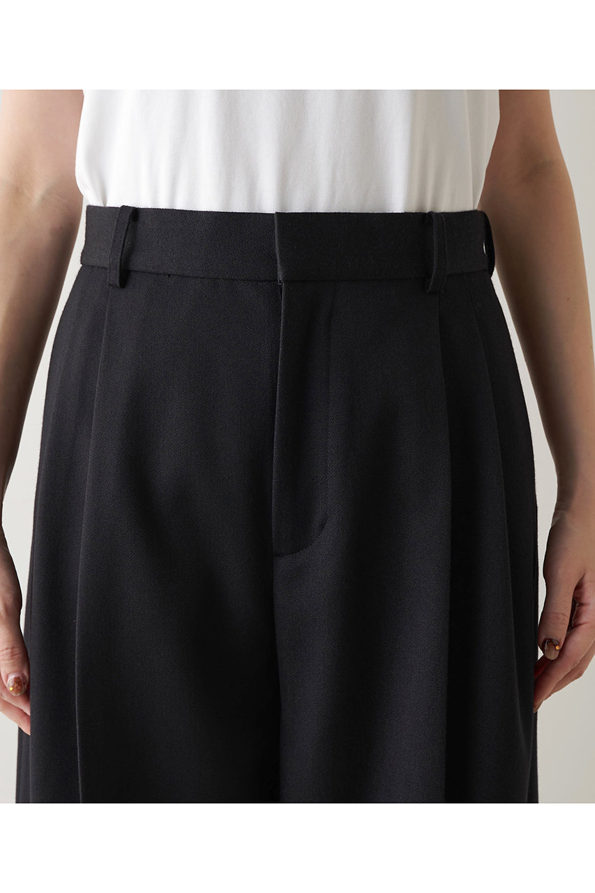 Whim Gazette(ウィム ガゼット)｜ワイドタックパンツ/ブラック の通販