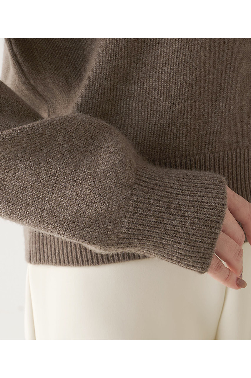 Whim Gazette(ウィム ガゼット)｜W/Ca ZIPニットプルオーバー/モカ の