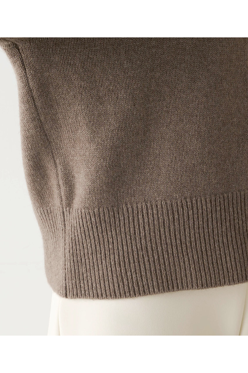 Whim Gazette(ウィム ガゼット)｜W/Ca ZIPニットプルオーバー/モカ の