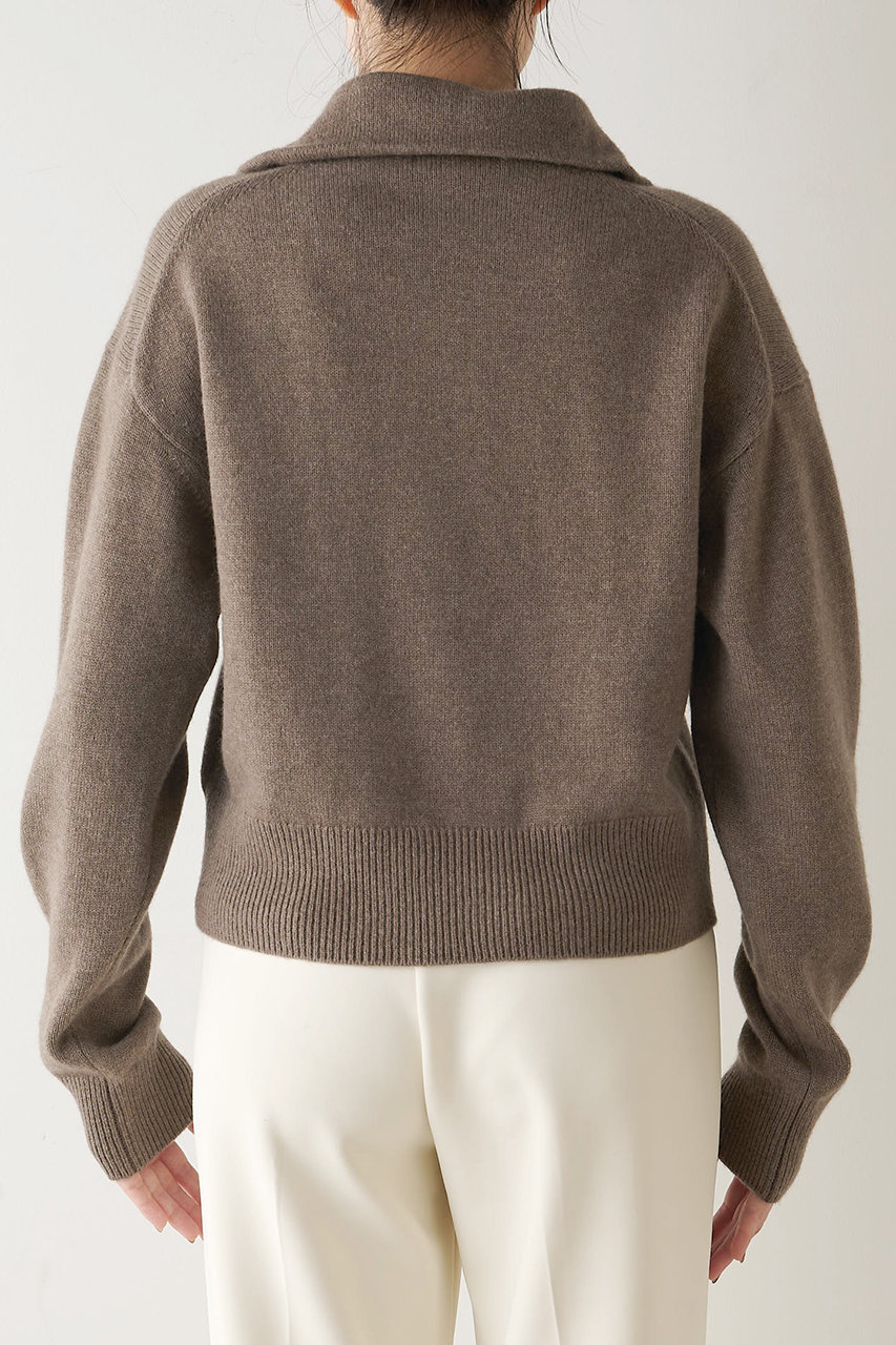 Whim Gazette(ウィム ガゼット)｜W/Ca ZIPニットプルオーバー/モカ の