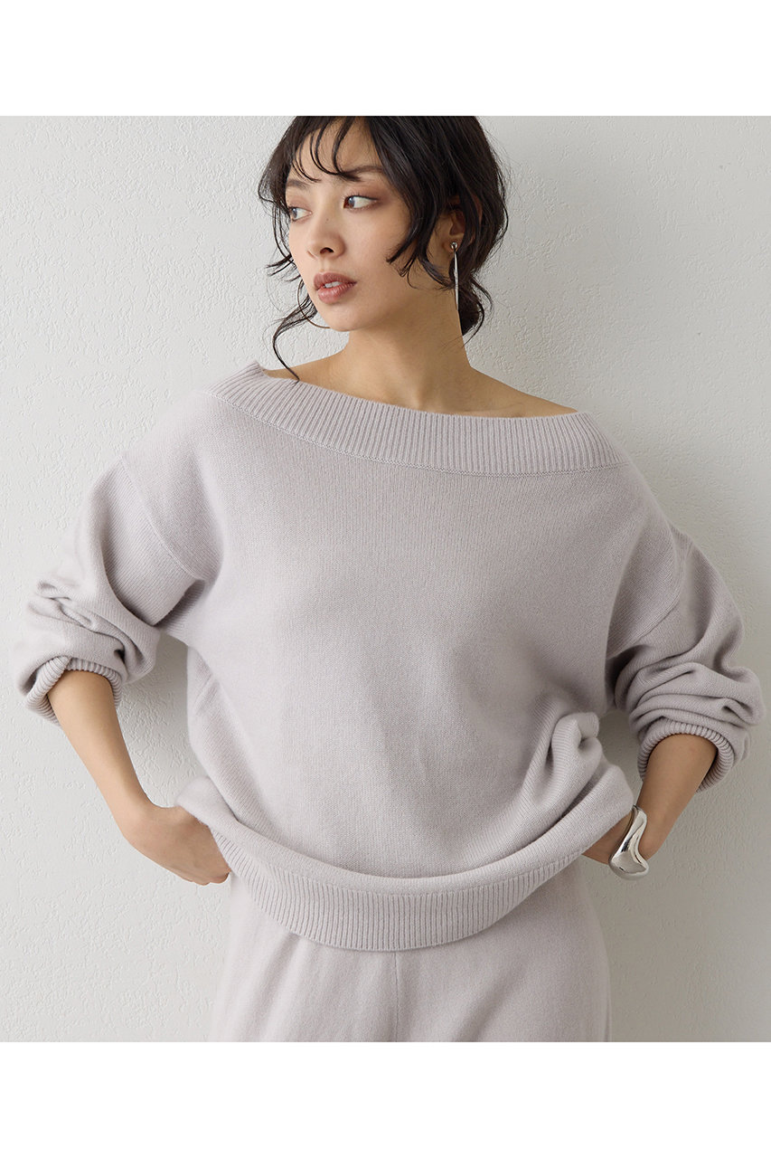 Whim Gazette W/Caオフショルプルオーバー (グレージュ, F) ウィム ガゼット ELLE SHOP