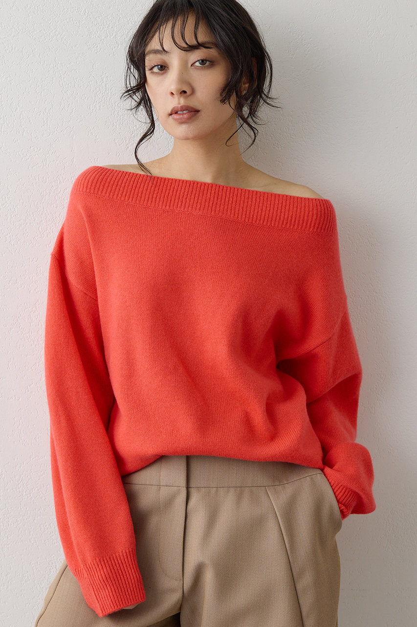 Whim Gazette W/Caオフショルプルオーバー (オレンジ, F) ウィム ガゼット ELLE SHOP
