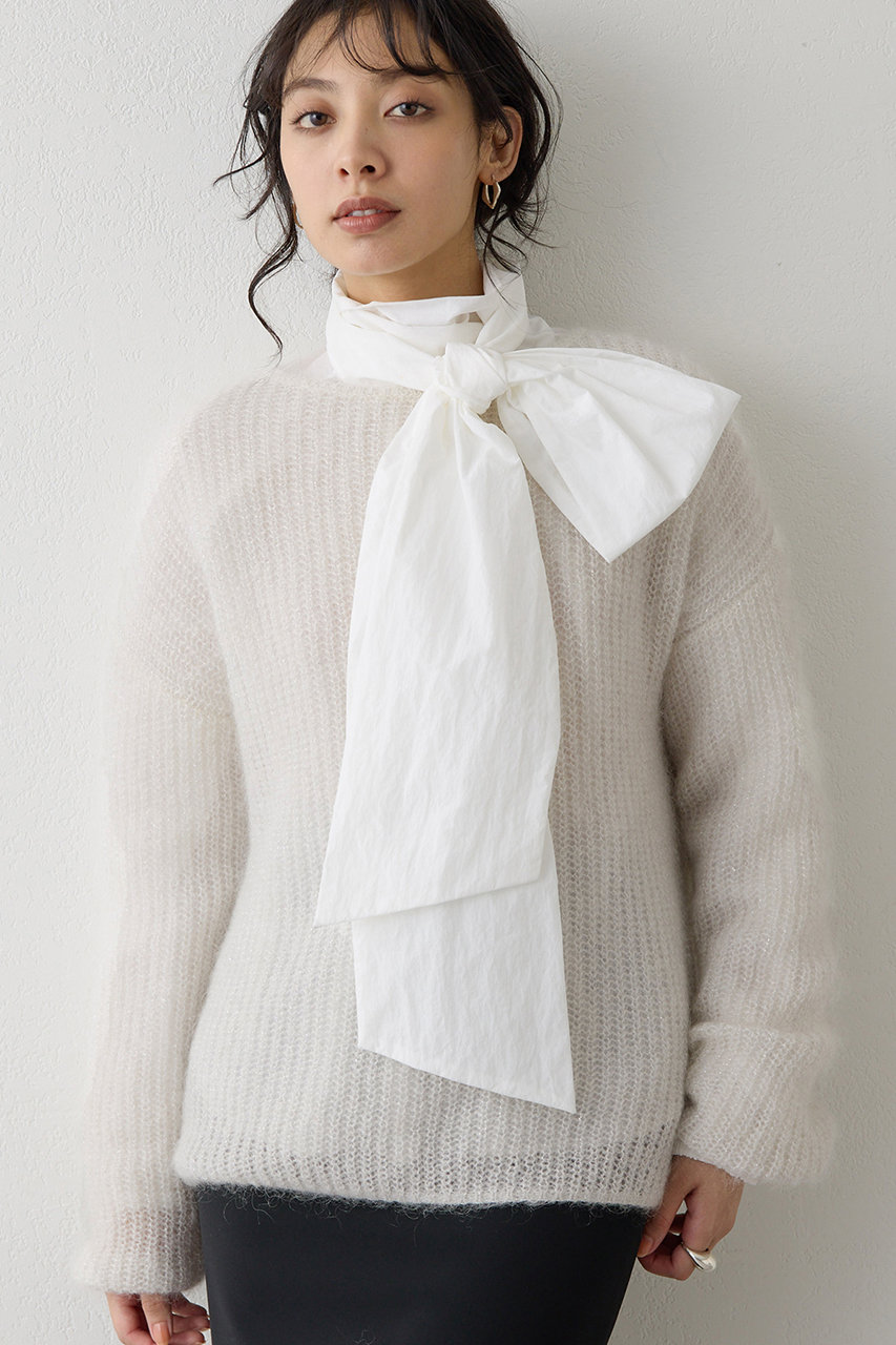 定価25300円*ウィムガゼット*モヘア美品ニット Whim Gazette(ウィム ガゼット)｜ラメモヘヤニットプルオーバー/オフ