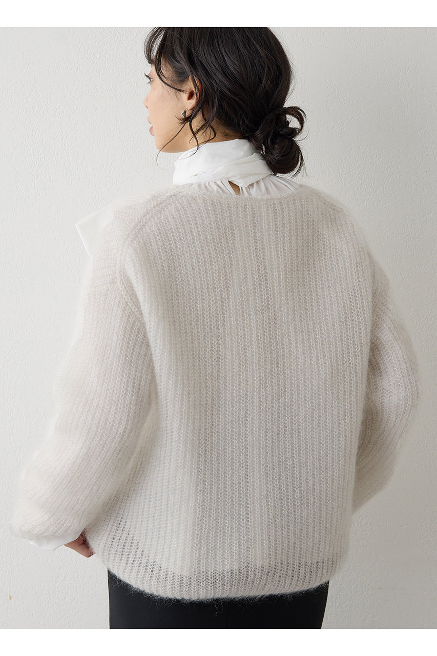 Whim Gazette(ウィム ガゼット)｜ラメモヘヤニットプルオーバー/オフ