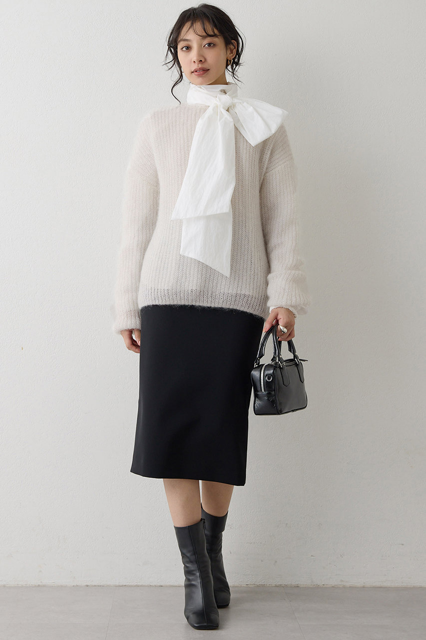 Whim Gazette(ウィム ガゼット)｜ラメモヘヤニットプルオーバー/オフ