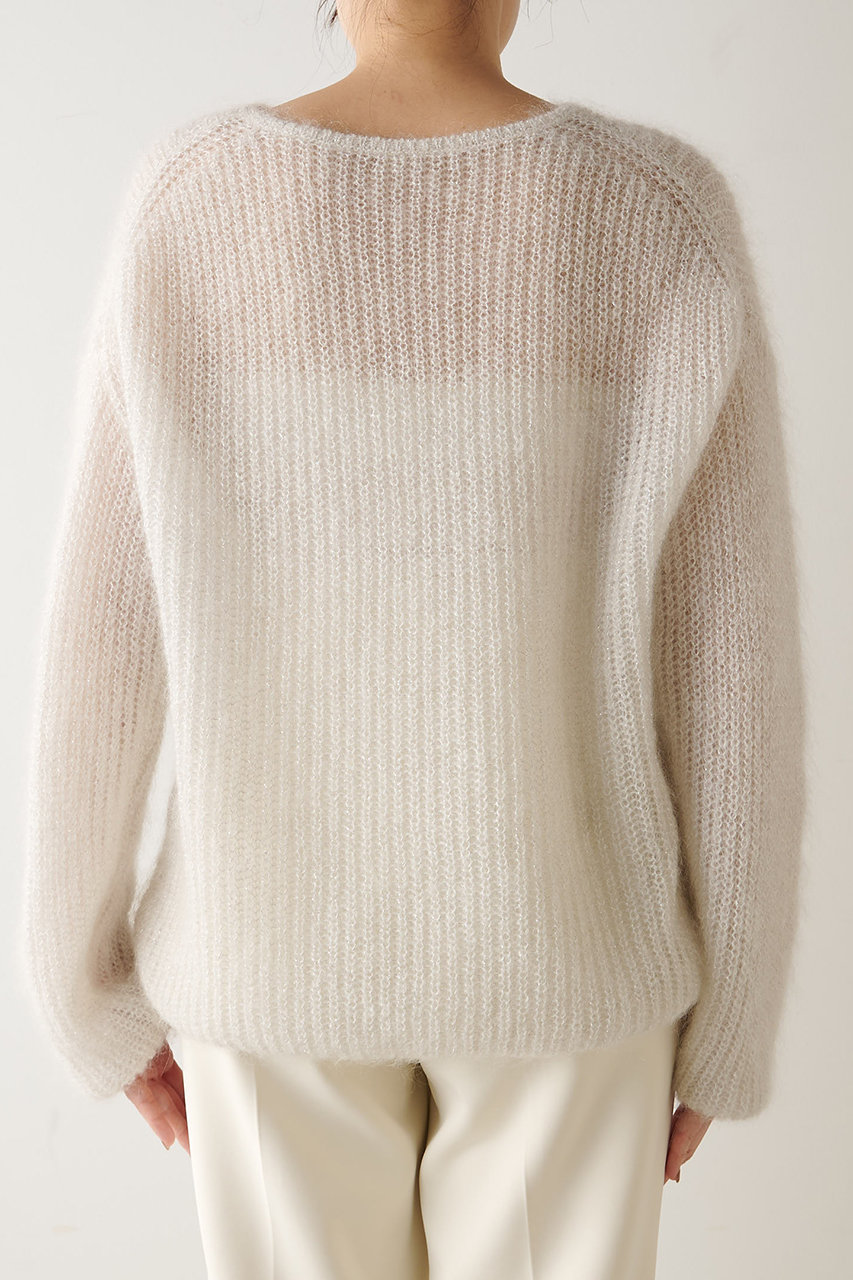 Whim Gazette(ウィム ガゼット)｜ラメモヘヤニットプルオーバー/オフ