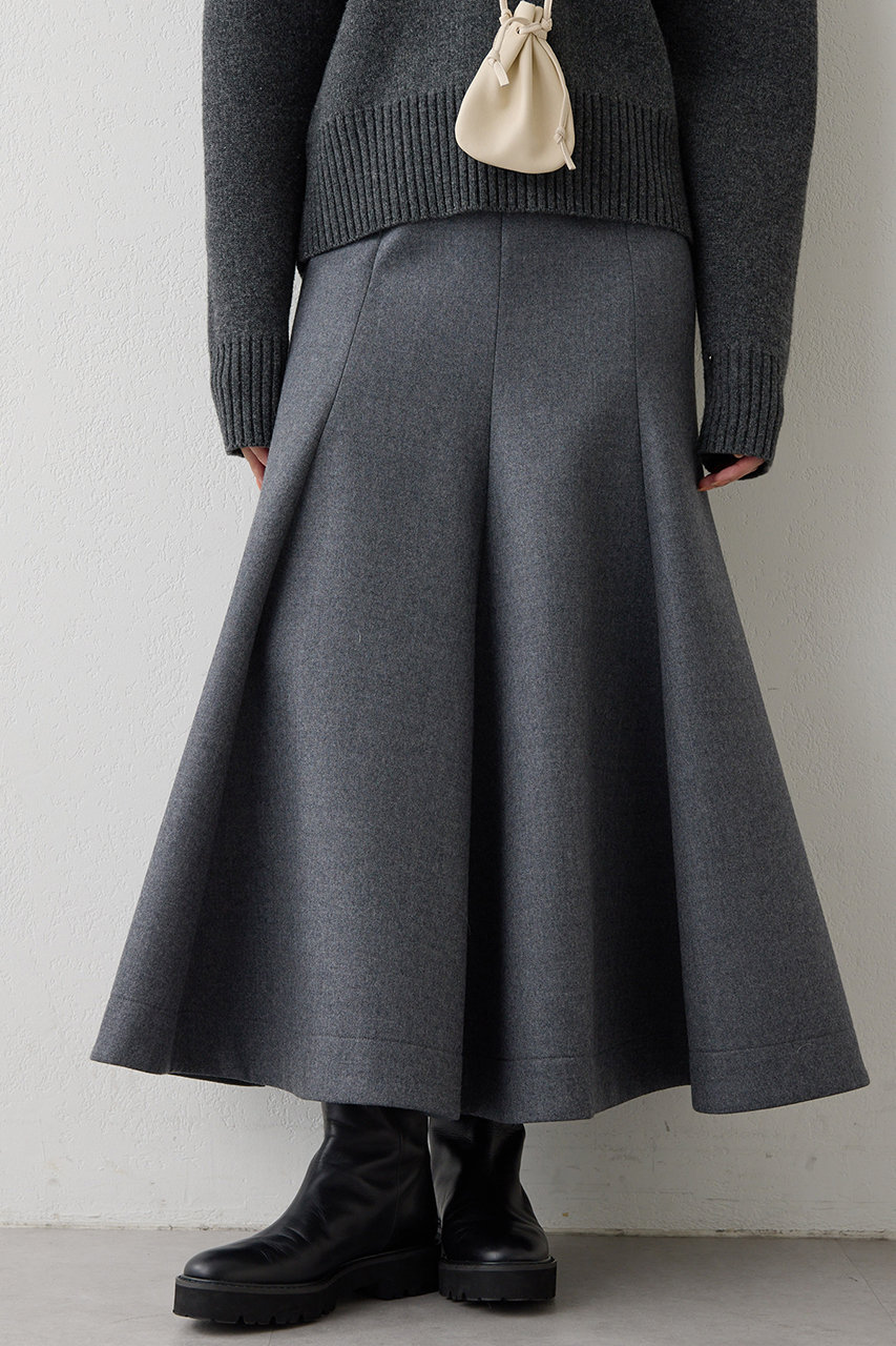 Whim Gazette(ウィム ガゼット)｜ボンディングウールスカート/グレー