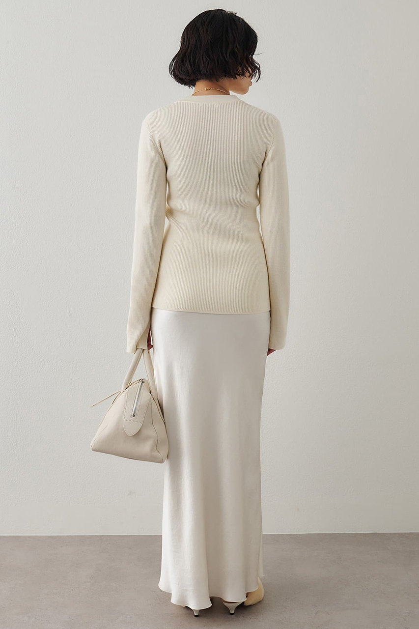 Whim Gazette(ウィム ガゼット)｜サテンフレアスカート/オフホワイト