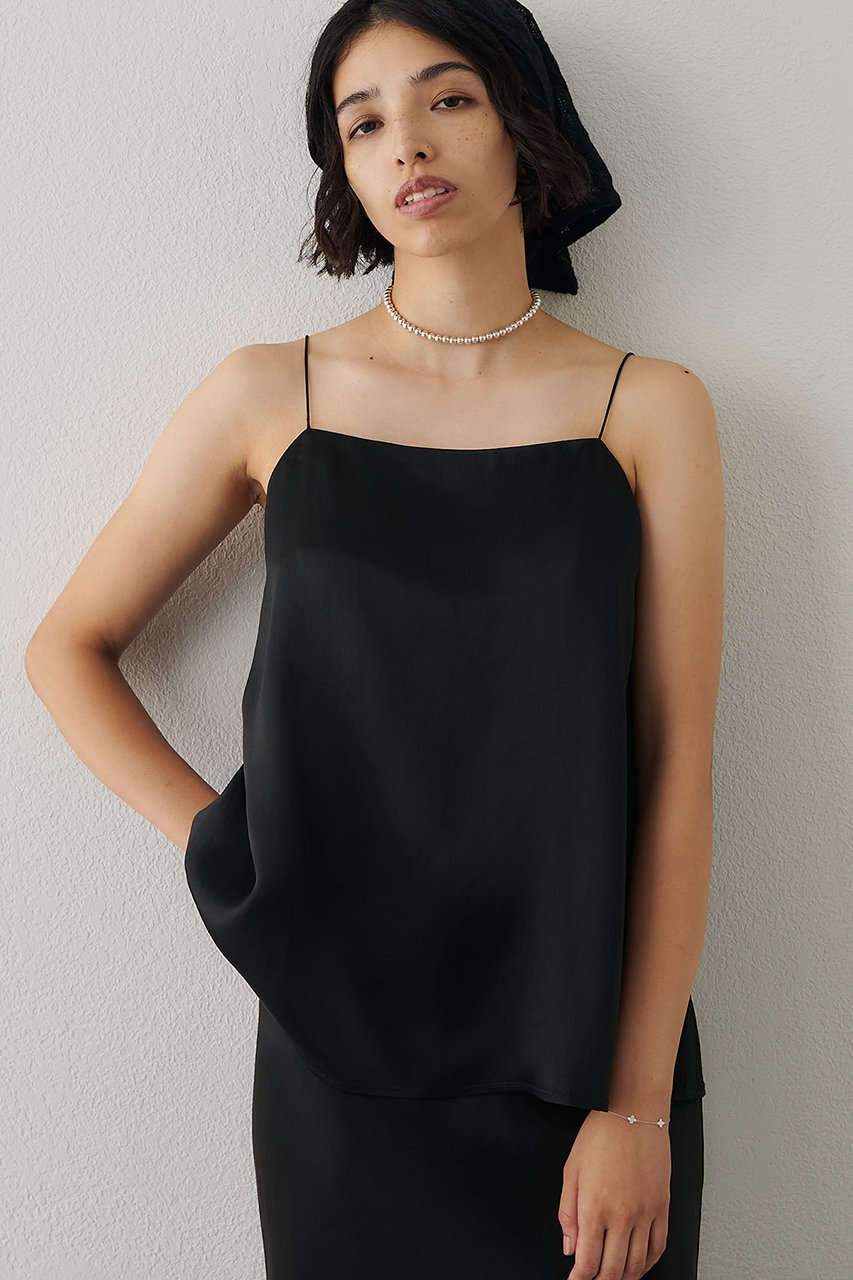 ウィム ガゼット/Whim Gazetteのサテンキャミソール(ブラック/WGZ1052404A0003)