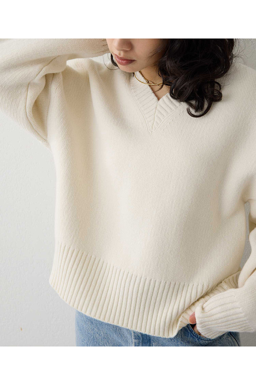 Whim Gazette(ウィム ガゼット)｜シルエットニット/オフホワイト の