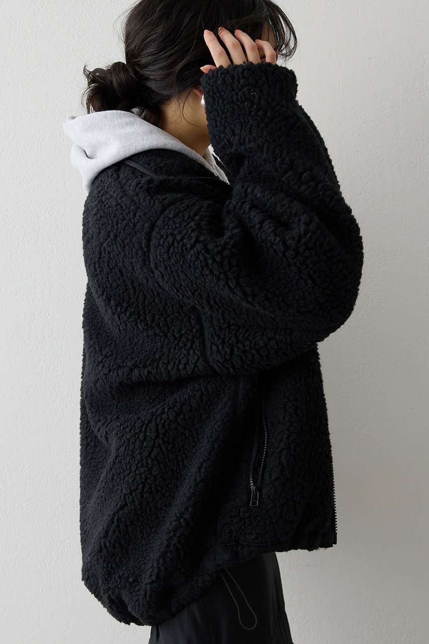 Whim Gazette(ウィム ガゼット)｜ボアブルゾン/ブラック の通販