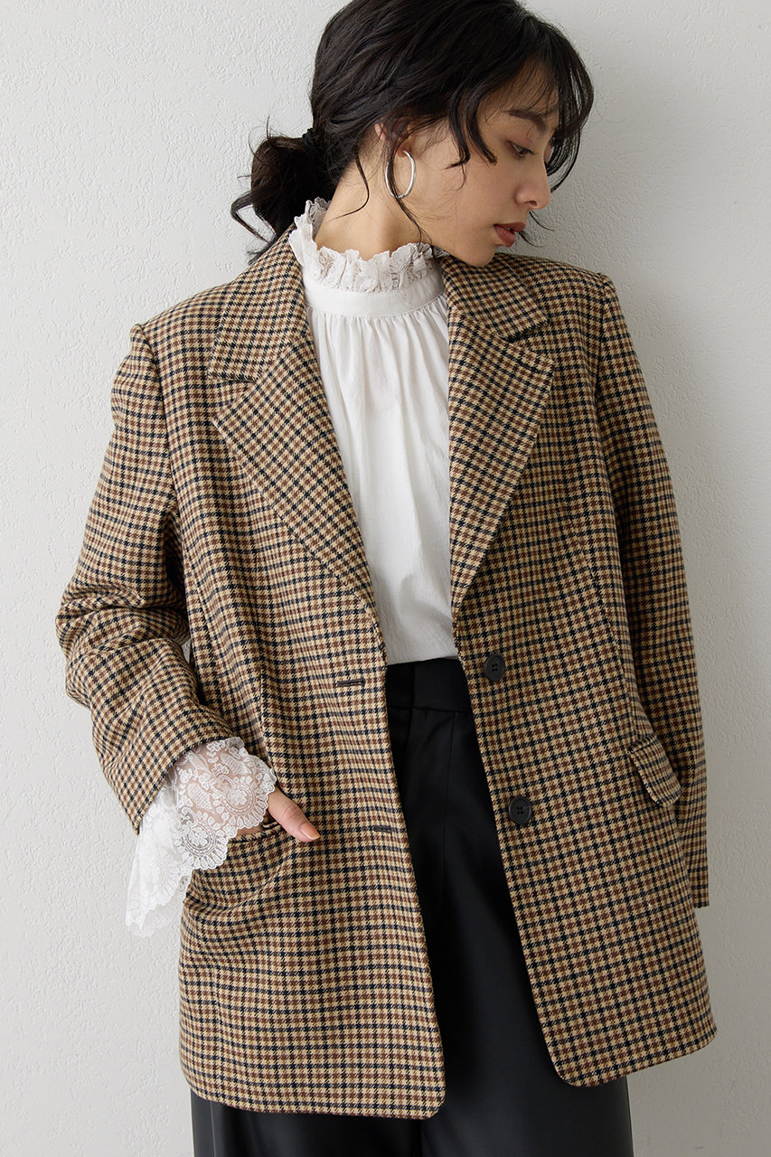 Whim Gazette ウールシングルジャケット (ブラウン, F) ウィム ガゼット ELLE SHOP