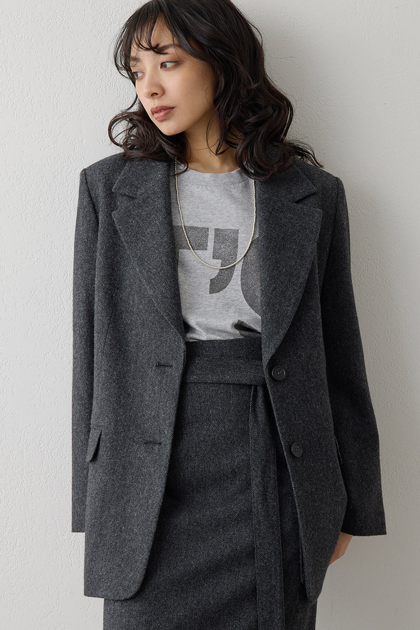 Whim Gazette ウールシングルジャケット (グレー, F) ウィム ガゼット ELLE SHOP