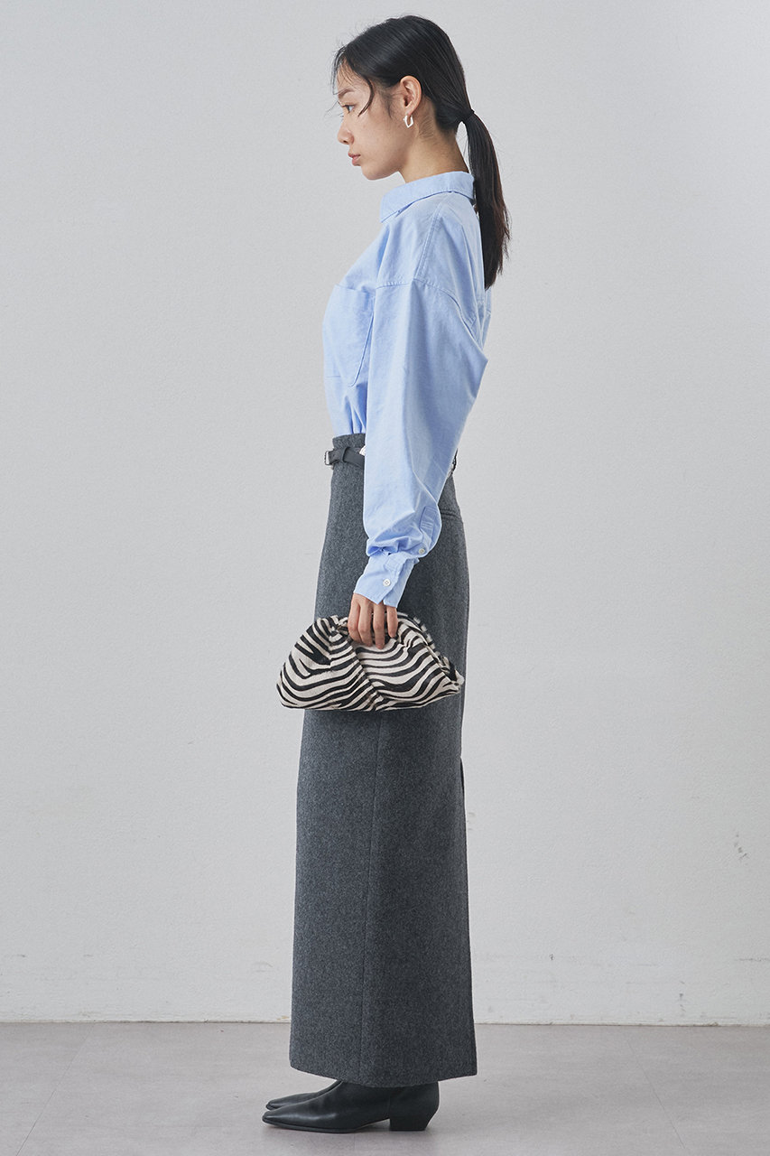 【美品】WhimGazette ウィムガゼット♡メルトンスリットスカート　グレー ウィムガゼット Whim Gazette メルトンスリットスカート （gray