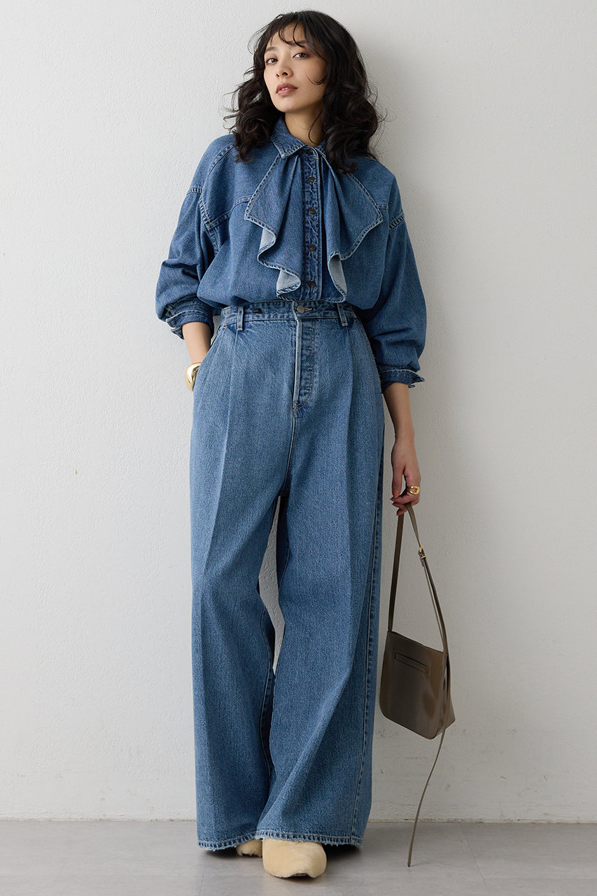 Whim Gazette(ウィム ガゼット)｜ワイドデニムイージーパンツ/ブルー