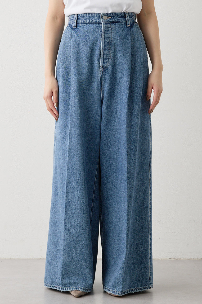 Whim Gazette(ウィム ガゼット)｜ワイドデニムイージーパンツ/ブルー