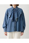 フリルデニムブラウス ウィム ガゼット/Whim Gazette