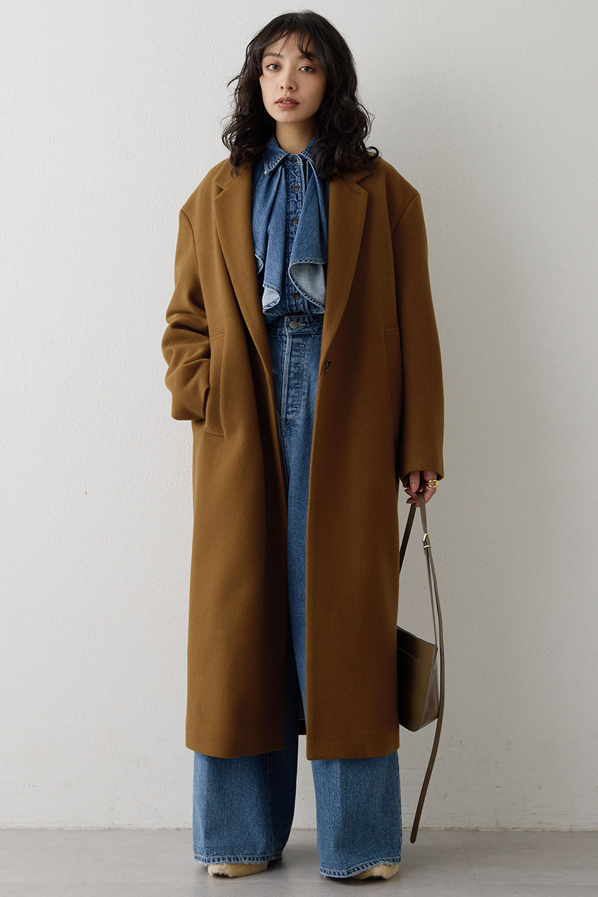 Whim Gazette ウールパイルロングチェスターコート (キャメル, F) ウィム ガゼット ELLE SHOP