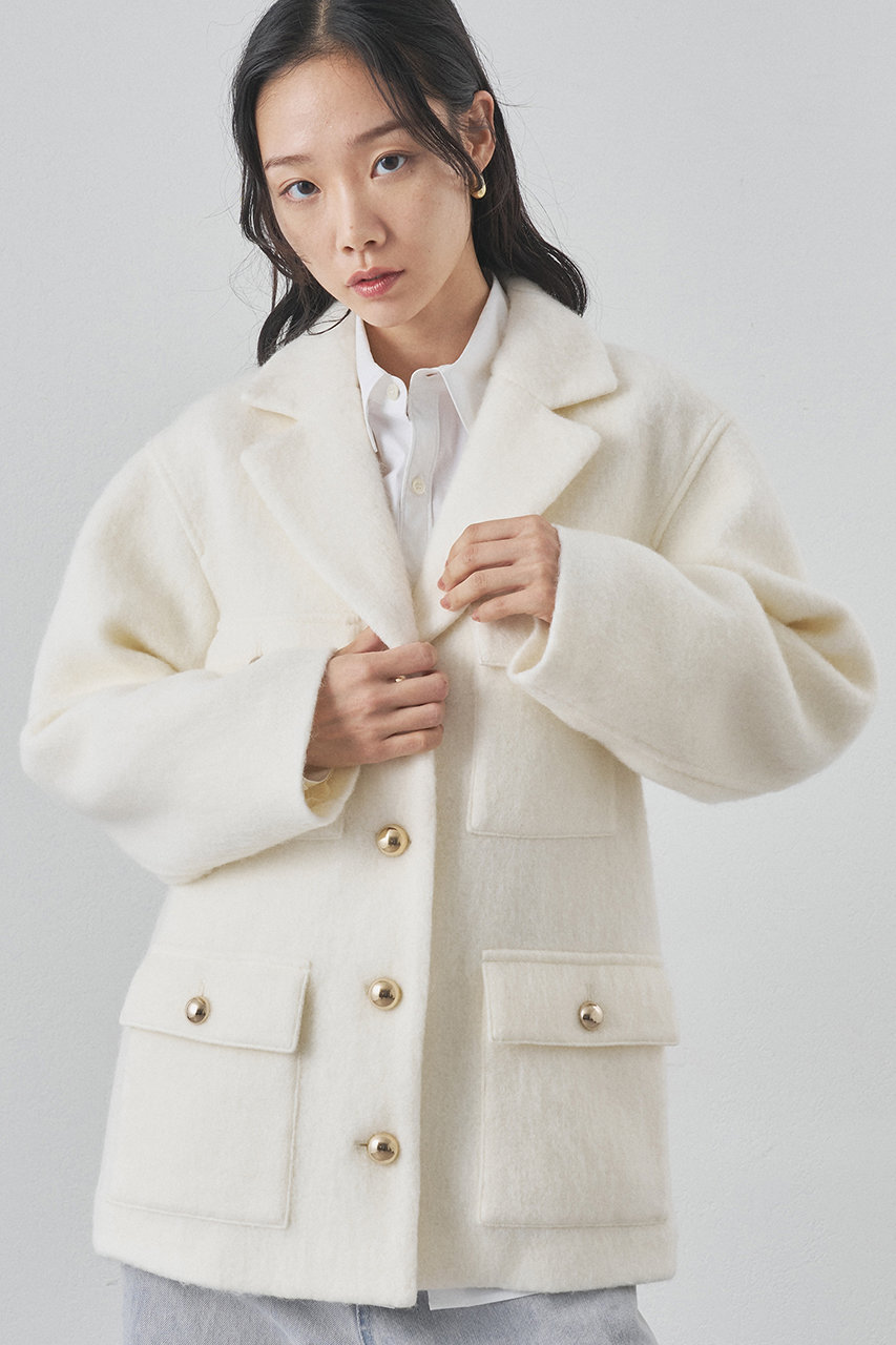 Whim Gazette シャギーサファリジャケット (オフホワイト, F) ウィム ガゼット ELLE SHOP