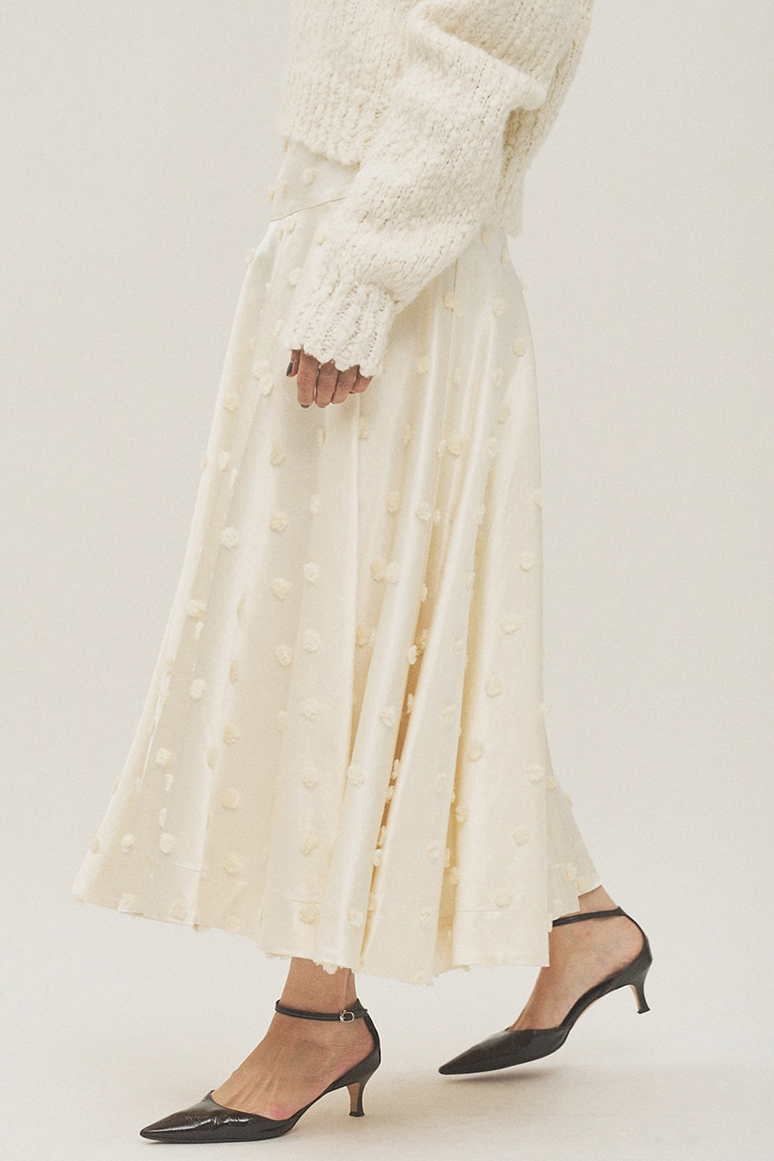 ジャガードフレアスカート whim gazette ホワイト ロングスカート