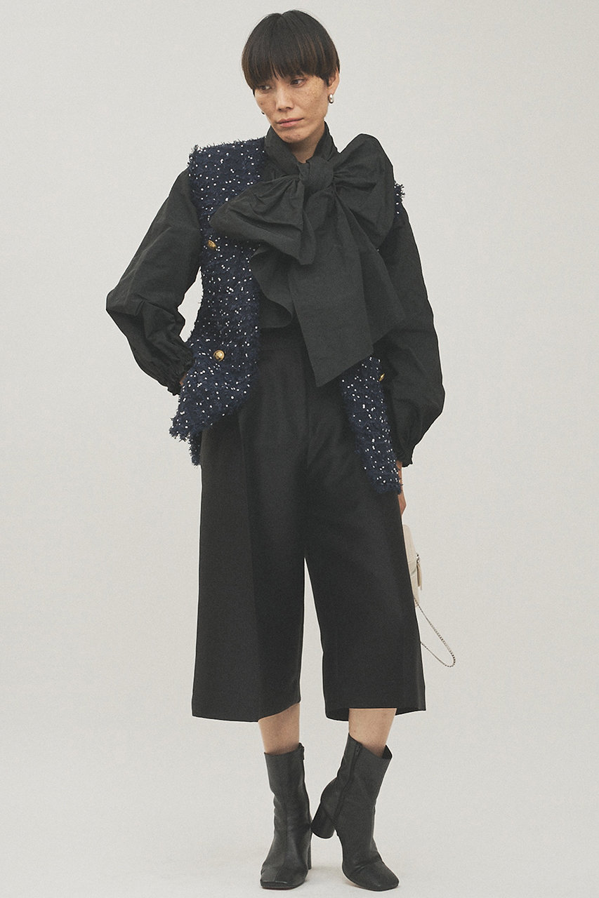 Whim Gazette(ウィム ガゼット)｜シルキーハーフパンツ/ブラック の