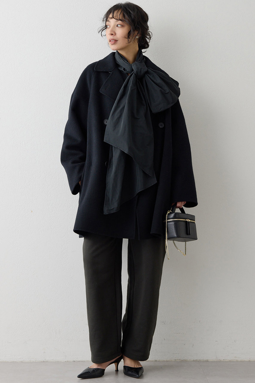 Whim Gazette(ウィム ガゼット)｜メモリータフタボウブラウス/ブラック