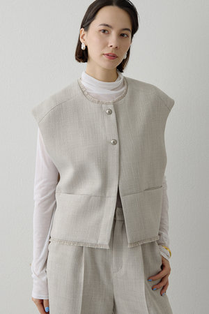 ウィム ガゼット/Whim Gazetteの【THE PAUSE】ツイードショートジレ(110800/110806)