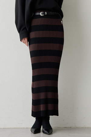 ウィム ガゼット/Whim Gazetteのボーダーニットフィットスカート(110700/110703)