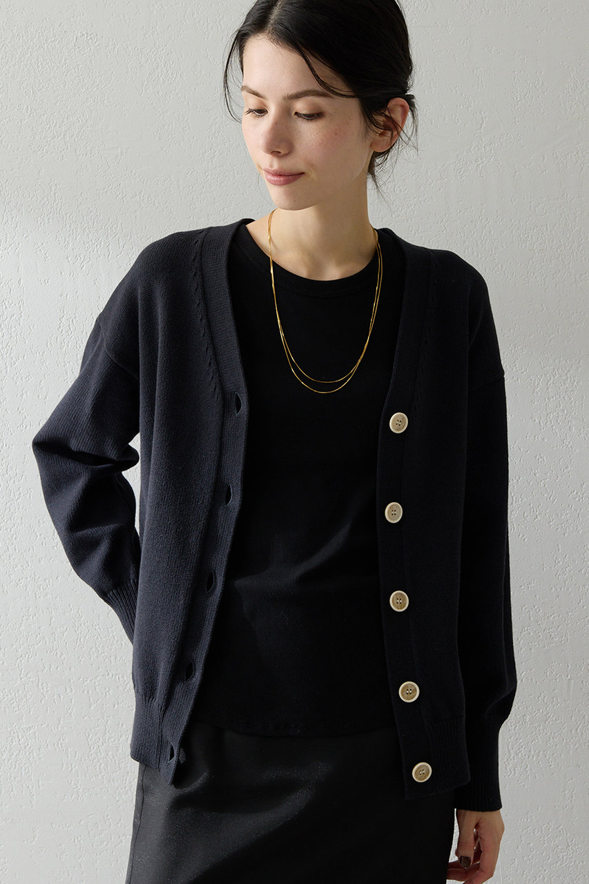ウィム ガゼット/Whim Gazetteのボタンカーディガン(ブラック/WGZ1061205A0004)