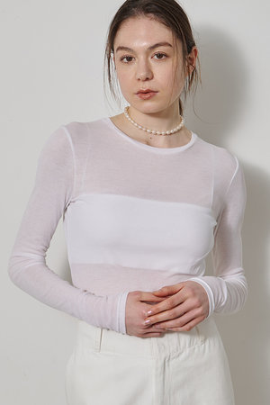 ウィム ガゼット/Whim GazetteのシアーストレッチロンTEE(110100/110103)