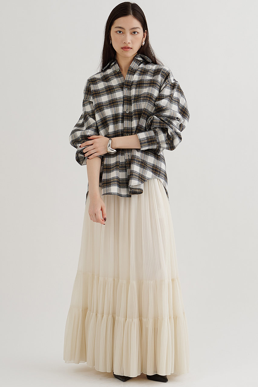 Whim Gazette(ウィム ガゼット)｜オーガンジーティアードスカート/オフ