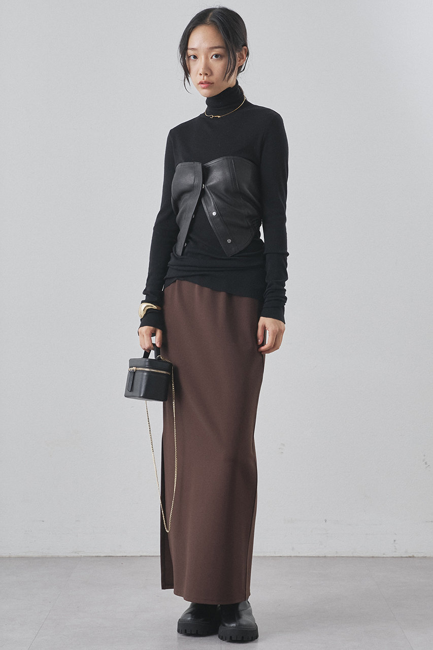 Whim Gazette(ウィム ガゼット)｜レザービスチェ/ブラック の通販