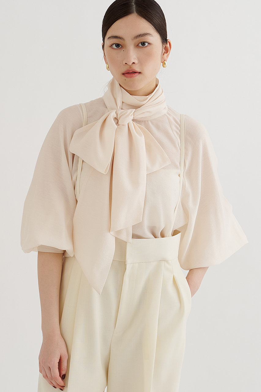シフォンボウタイブラウス