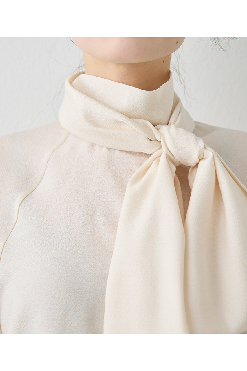 Whim Gazette(ウィム ガゼット)｜シフォンボウタイブラウス/エクリュ