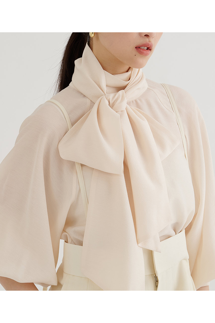 Whim Gazette(ウィム ガゼット)｜シフォンボウタイブラウス/エクリュ