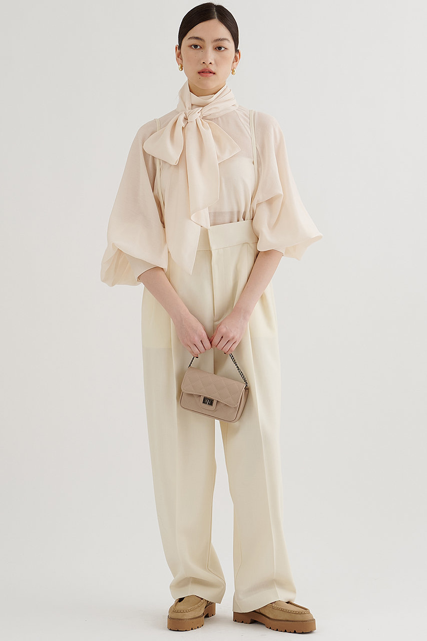 Whim Gazette(ウィム ガゼット)｜シフォンボウタイブラウス/エクリュ